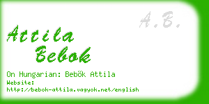 attila bebok business card