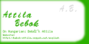 attila bebok business card